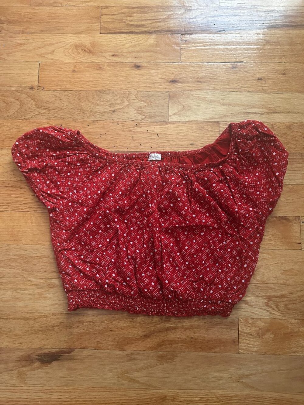 Hollister Bright Red Crop Top Women's Extra Small Holiday Cute Coquette Playful